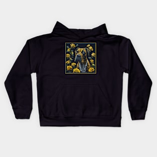 Dogo Canario yellow roses 2 Kids Hoodie